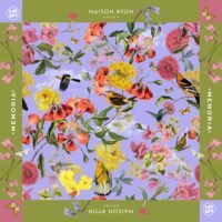 MEMORIA HARDIN LILA & OLIVE SILK SCARF