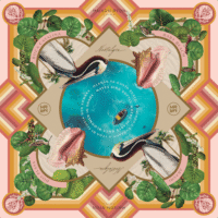 SUNSET NOSTALGIA SILK SCARF 100cm