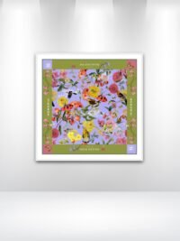 Framed Memoria Hardin Lila & Olive Silk Foulard