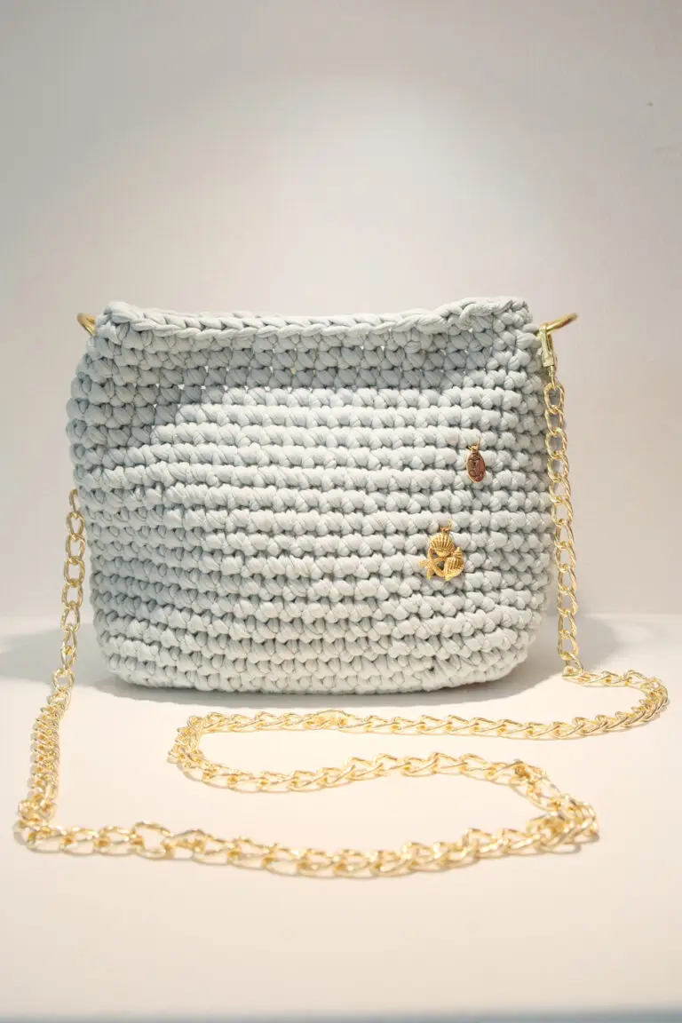 Baby Blue Crocheted Handbag by Mimi's Jewels, original art from Aruba