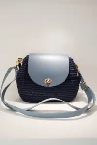 Gradient Blue Crocheted Handbag
