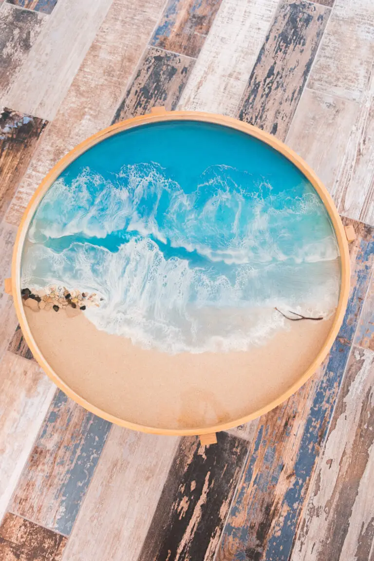 Beach Scene Resin Table by Sun And Sand, original art from Aruba