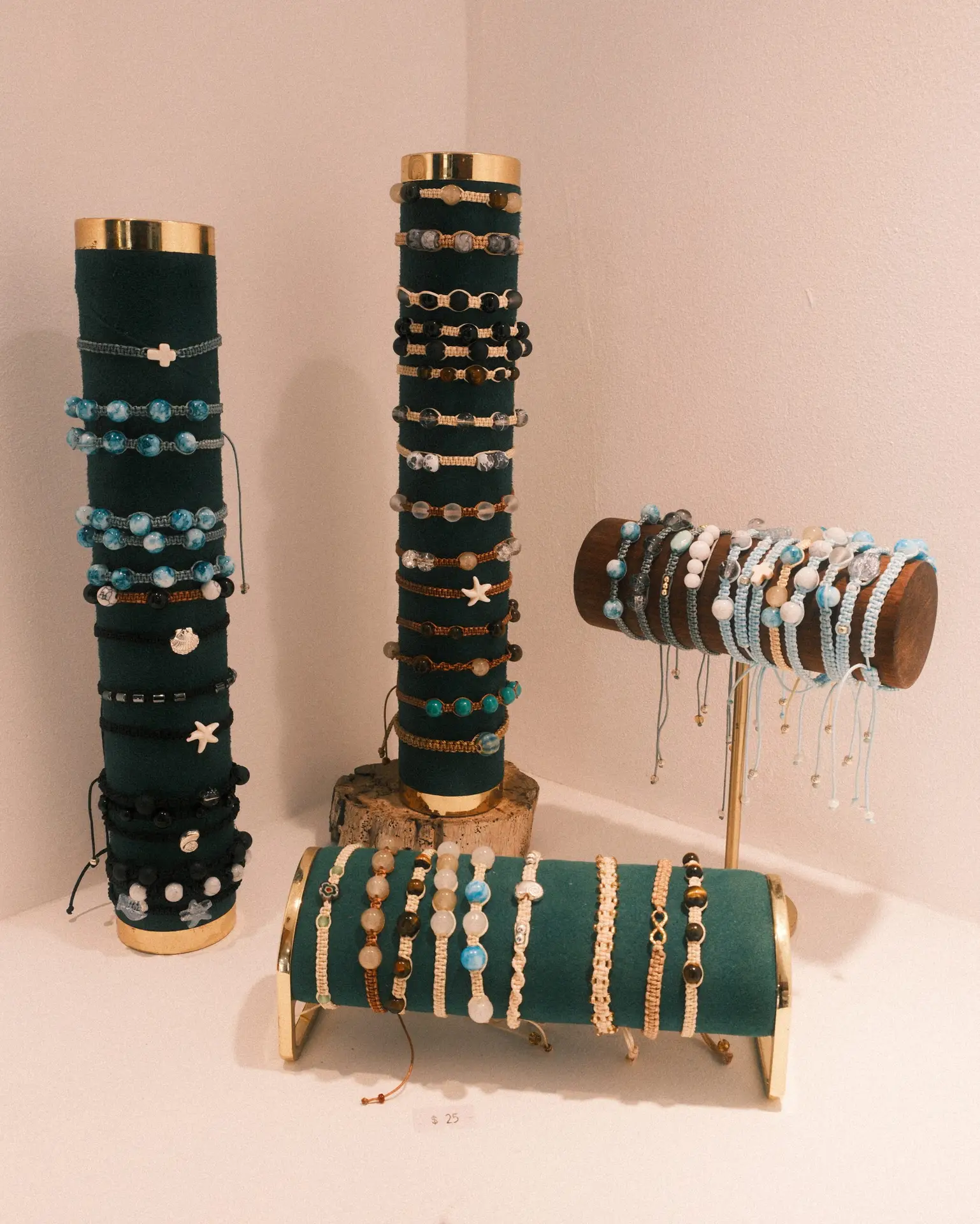 MiSO bracelets on display stands