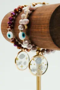 Clear Eye Pendant and Crystal Bracelet (Mk Por-14)