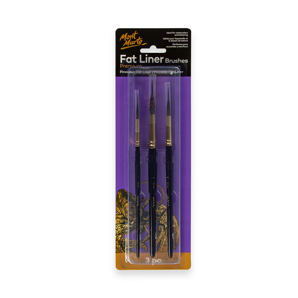 Fat Liner Brush Set Premium Taklon/Squirrel 16, 10, 6