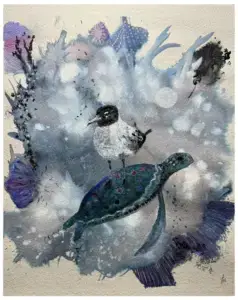 Sea Turtle & Bird