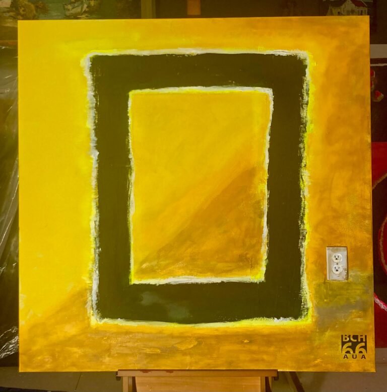 Plugged In Yellow Square by Ellsworth Henriquez – ArtisA Aruba