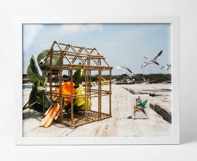 Through the Lens of  Mahjong – Gulf Birds by Karen Cheung, original art from Aruba