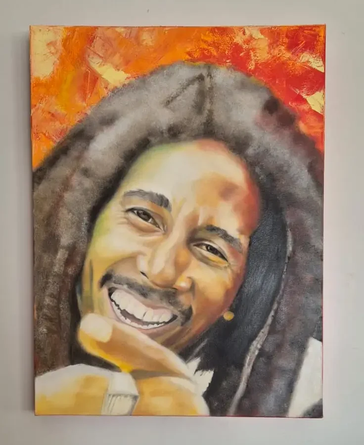 Bob Marley by Carolien Hodge, original art from Aruba