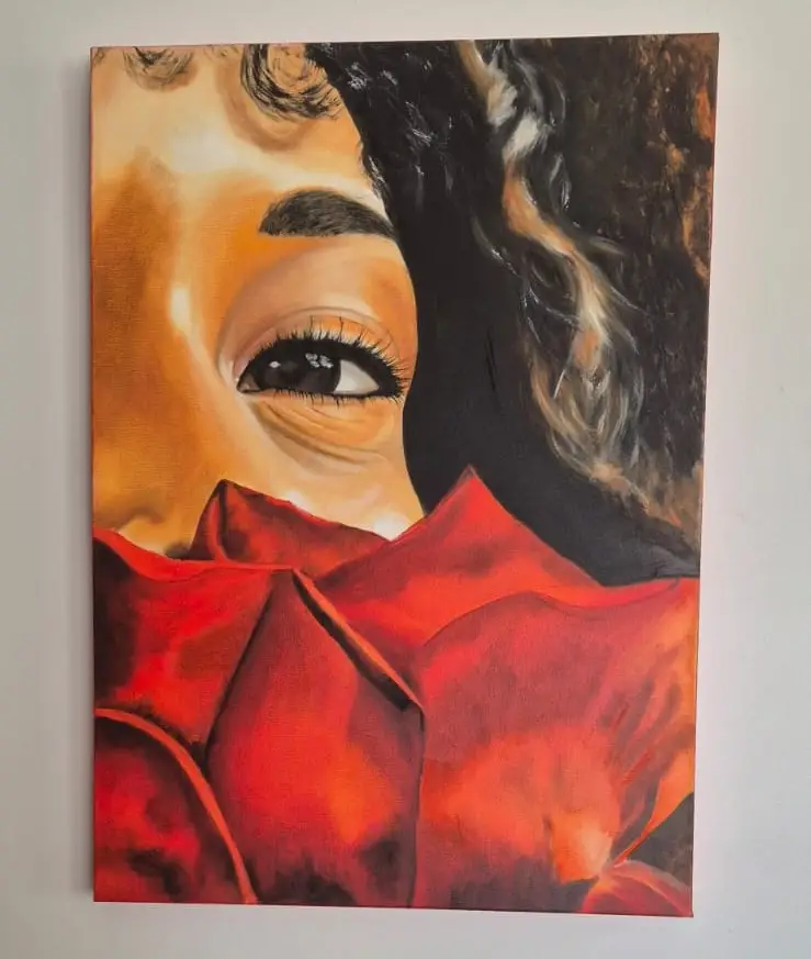 Human and Nature connect by Carolien Hodge, original art from Aruba