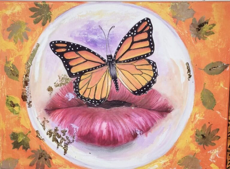 Lips and butterfly