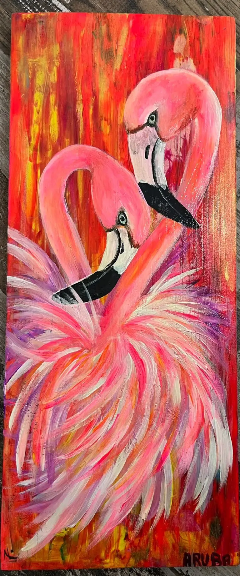 FLAMINGO by Ninfa Garcia, original art from Aruba