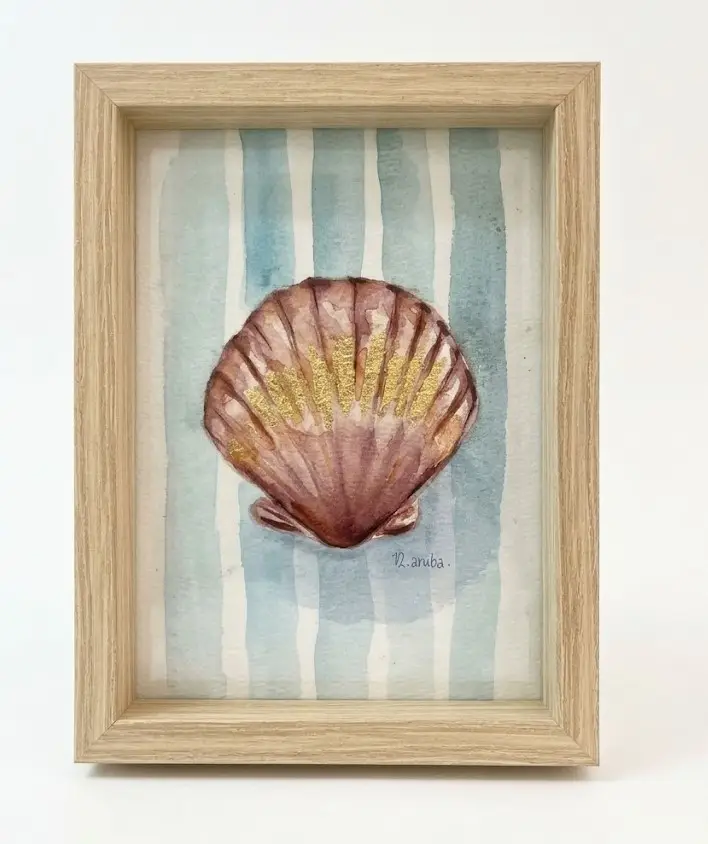 Shell and Stripes by Vivian Damke, original art from Aruba